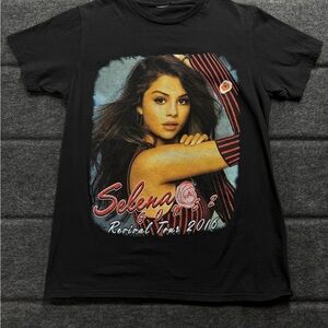 Selena Gomez Revival Tour 2016 Black Graphic Women's Top XS